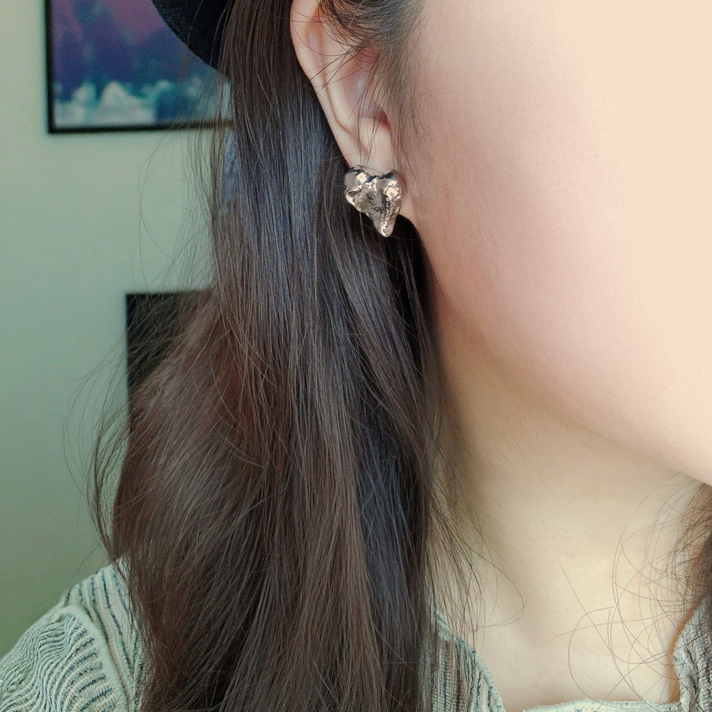 Hammered Heart Earrings
