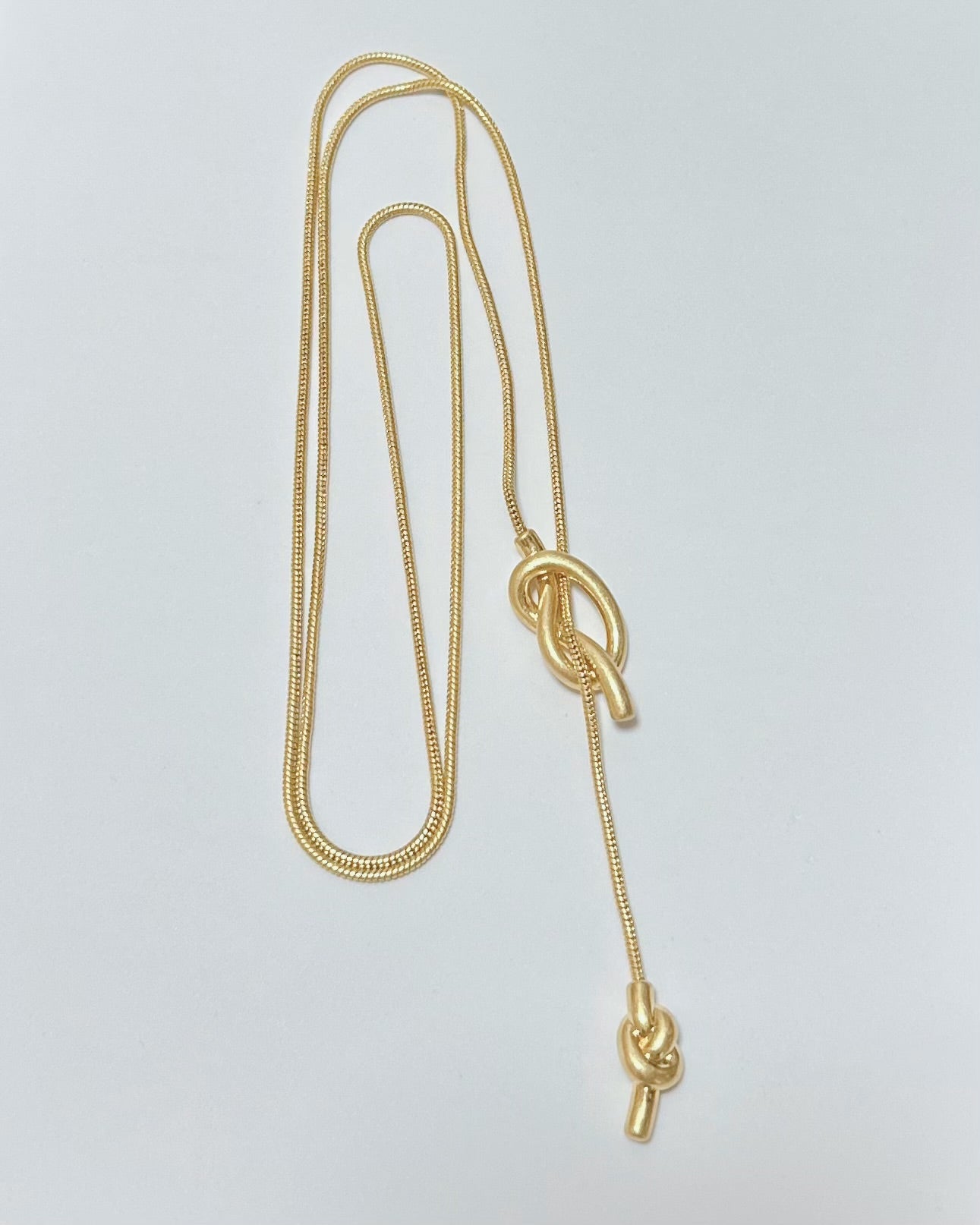 Satin Gold Lariat Necklace