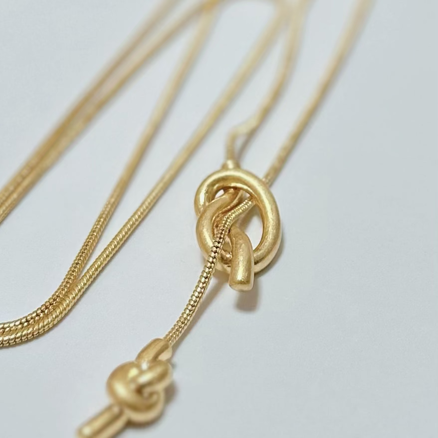 Satin Gold / Silver Lariat Necklace