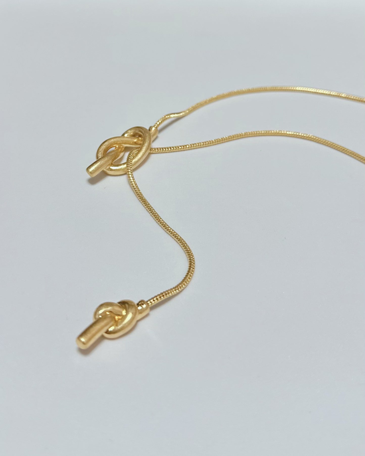 Satin Gold Lariat Necklace