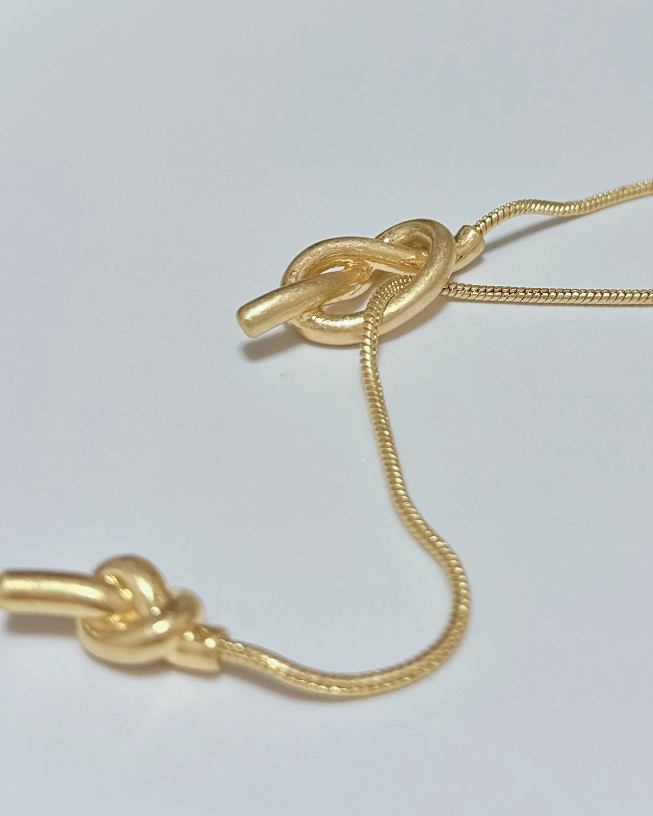 Satin Gold Lariat Necklace