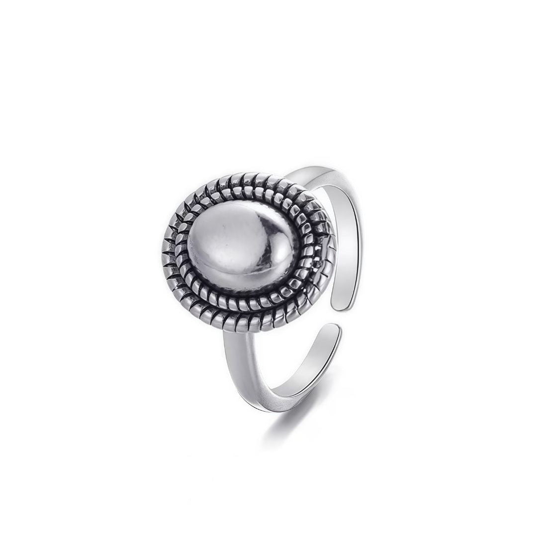Vintage-style Oval Open Ring