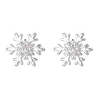 999 Snowflake Screw Back Stud Earrings
