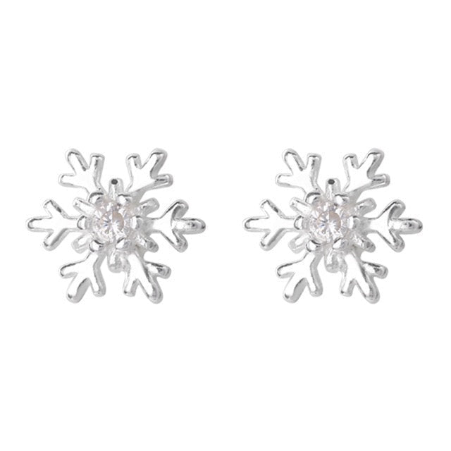 999 Snowflake Screw Back Stud Earrings