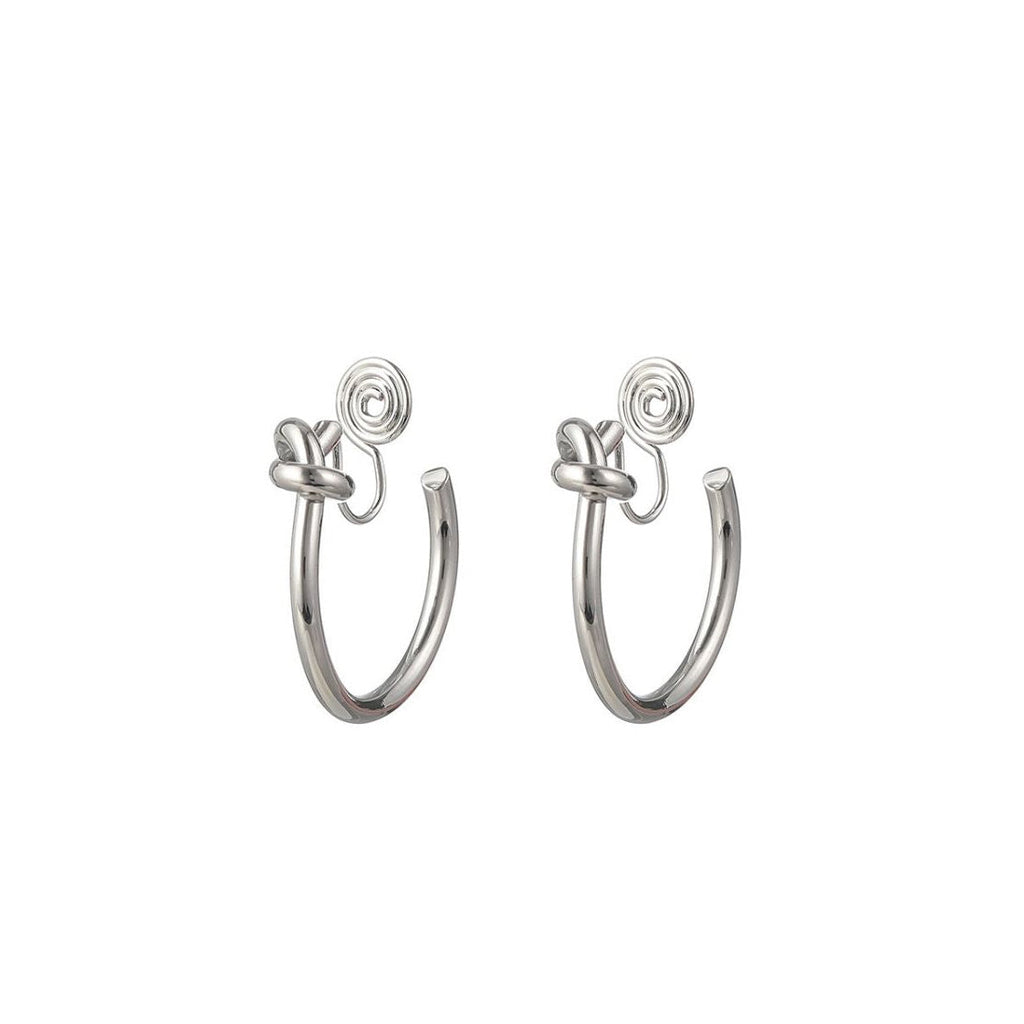 Knot Hoop Clip-on Earrings