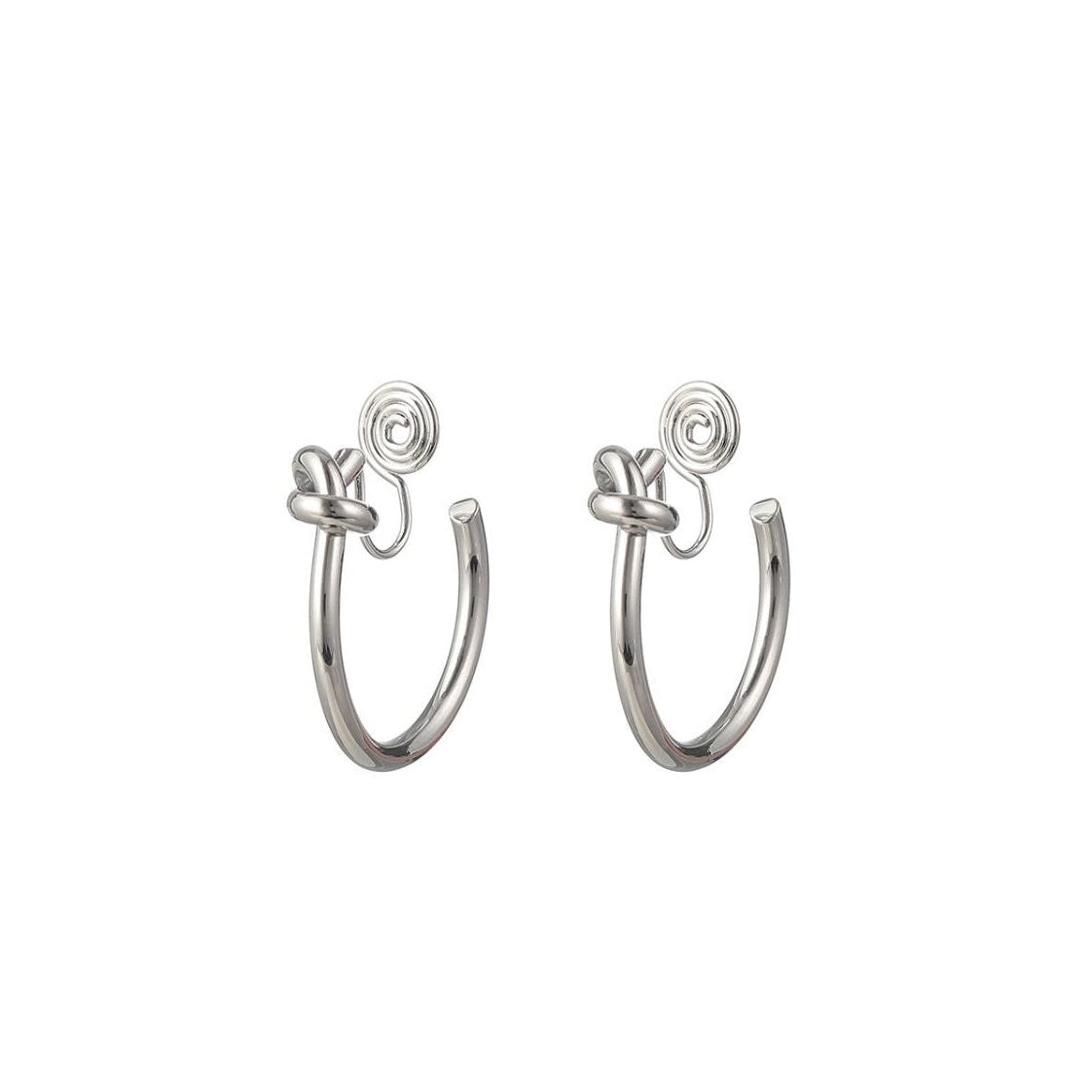 Knot Hoop Clip-on Earrings