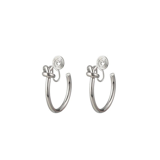 Knot Hoop Clip-on Earrings